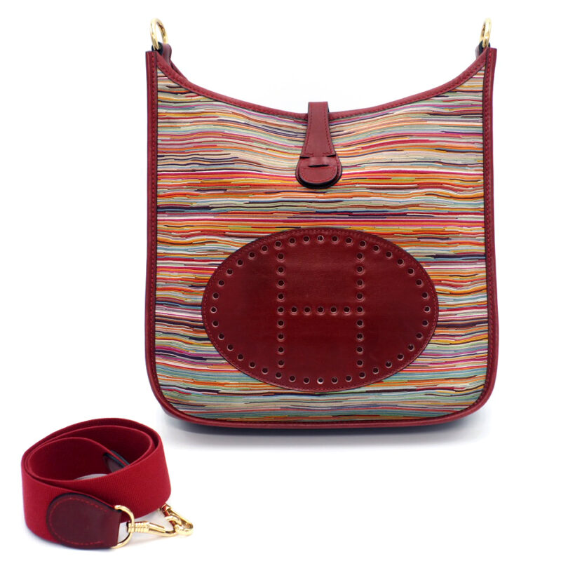 Hermes Rouge H/ Red Evelyne I Vibrato Leather 29cm F Stamp Messenger/ Crossbody Bag