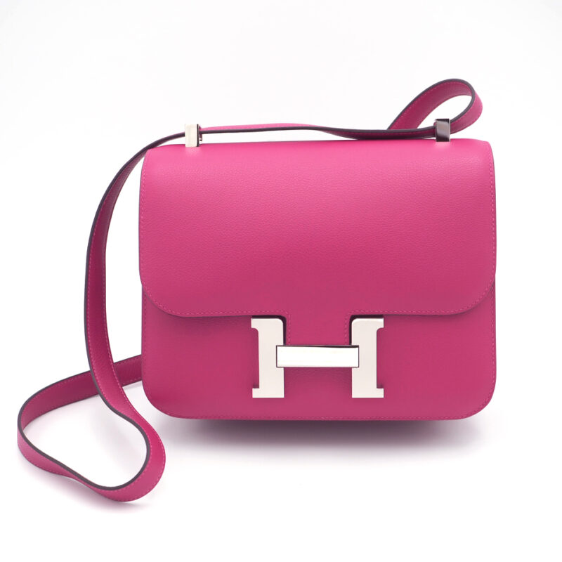 Hermes Constance III 24cm C Stamp Evercolor Rose Poupre Palladium Hardware with Receipt