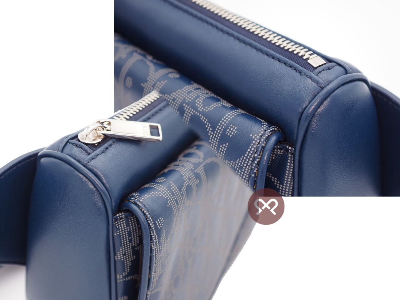Dior Homme Blue Oblique Galaxy Leather 'World Tour' Belt Bag -1ADPO223CLP - Image 7