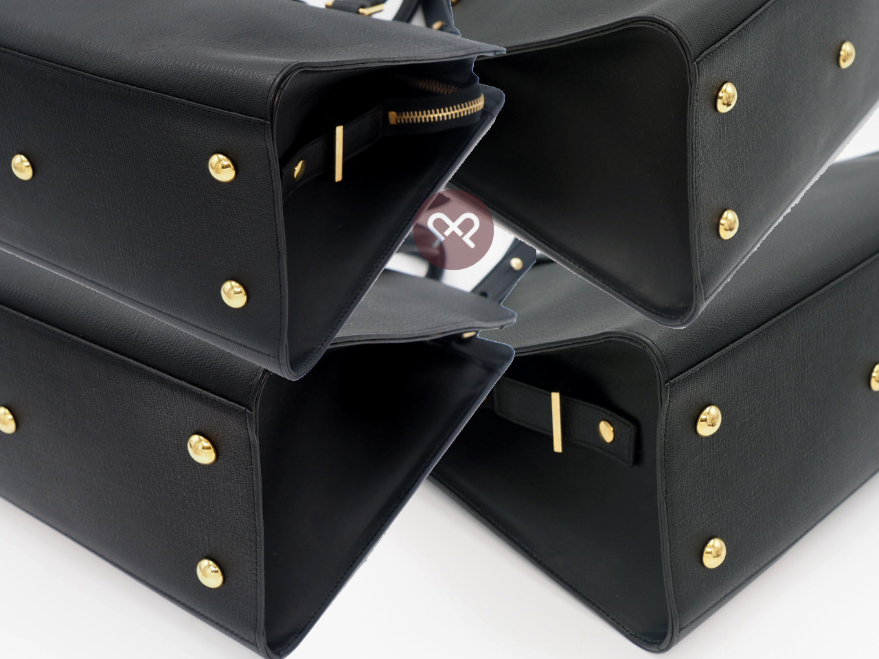 YSL Black Smooth Calf Bo Ligne Y Cabas Tote Shoulder Bag - Image 7