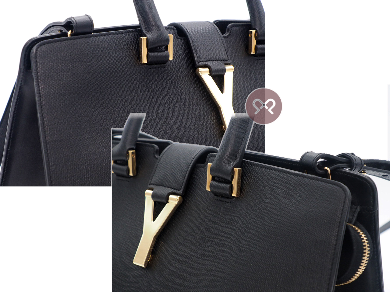 YSL Black Smooth Calf Bo Ligne Y Cabas Tote Shoulder Bag - Image 5