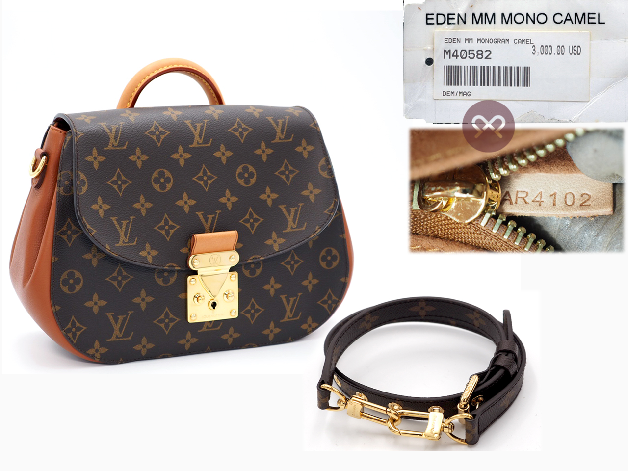 Louis Vuitton M40582 Monogram Canvas Eden MM Camel (AR4102) included shipping + Insurance - Image 2