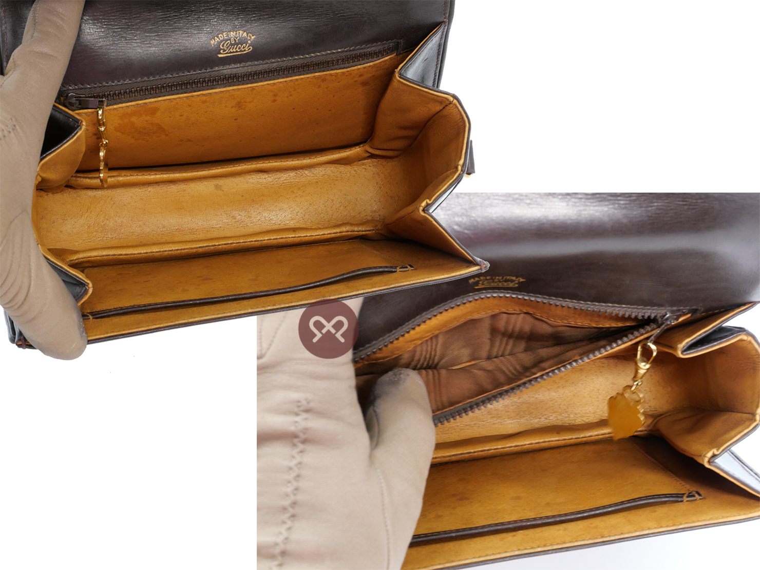 Gucci 1955 Vintage Brown Calf Horsebit Flap Gold Hardware - Image 8