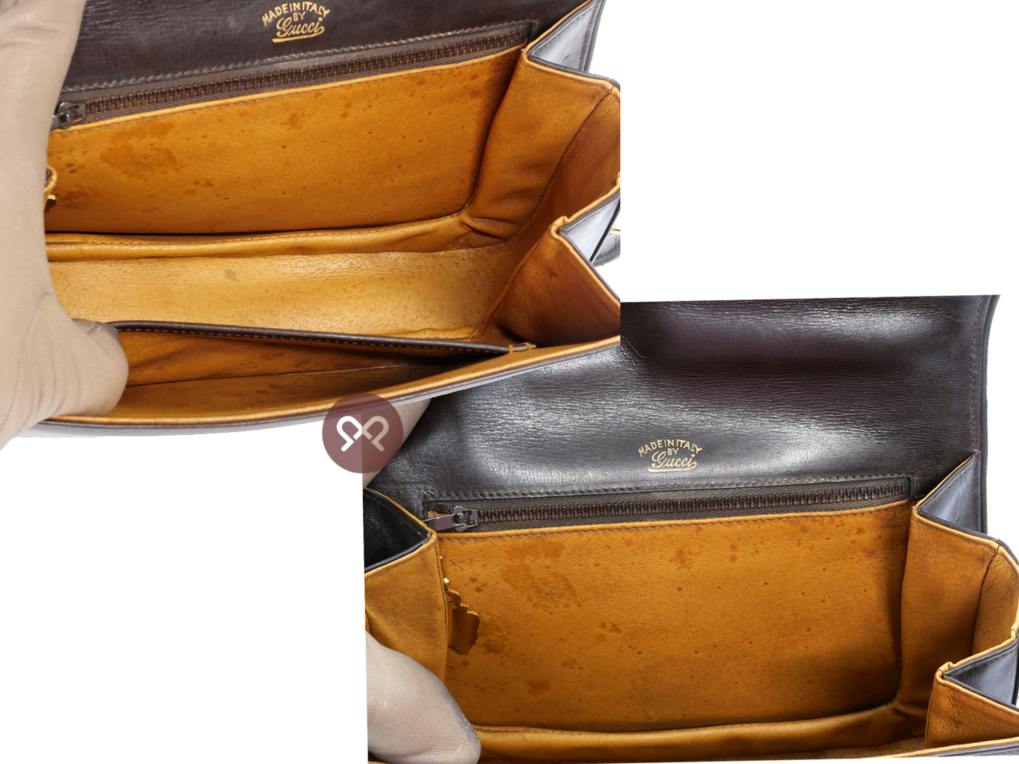 Gucci 1955 Vintage Brown Calf Horsebit Flap Gold Hardware - Image 9