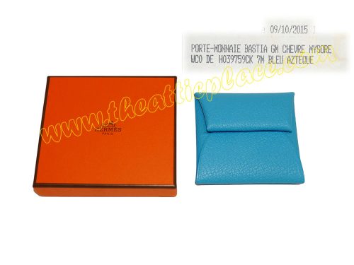 Hermes Mysore Leather Bleu Azteque Coin Purse