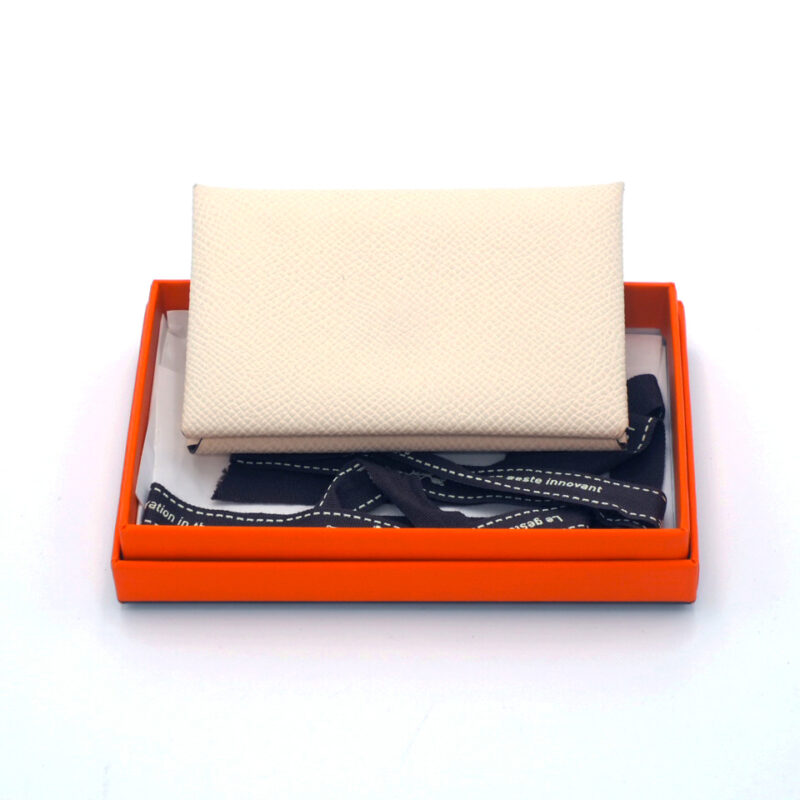 Hermes Bi-Color Y Stamp Calvi Duo Compact Card Holder/ Wallet