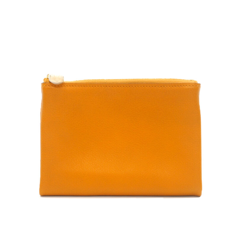 Hermes Brown Trousese Atout 14 Evercolor Leather Caramel/ Bleu Du Nord Z Stamp Pochette/ Purse