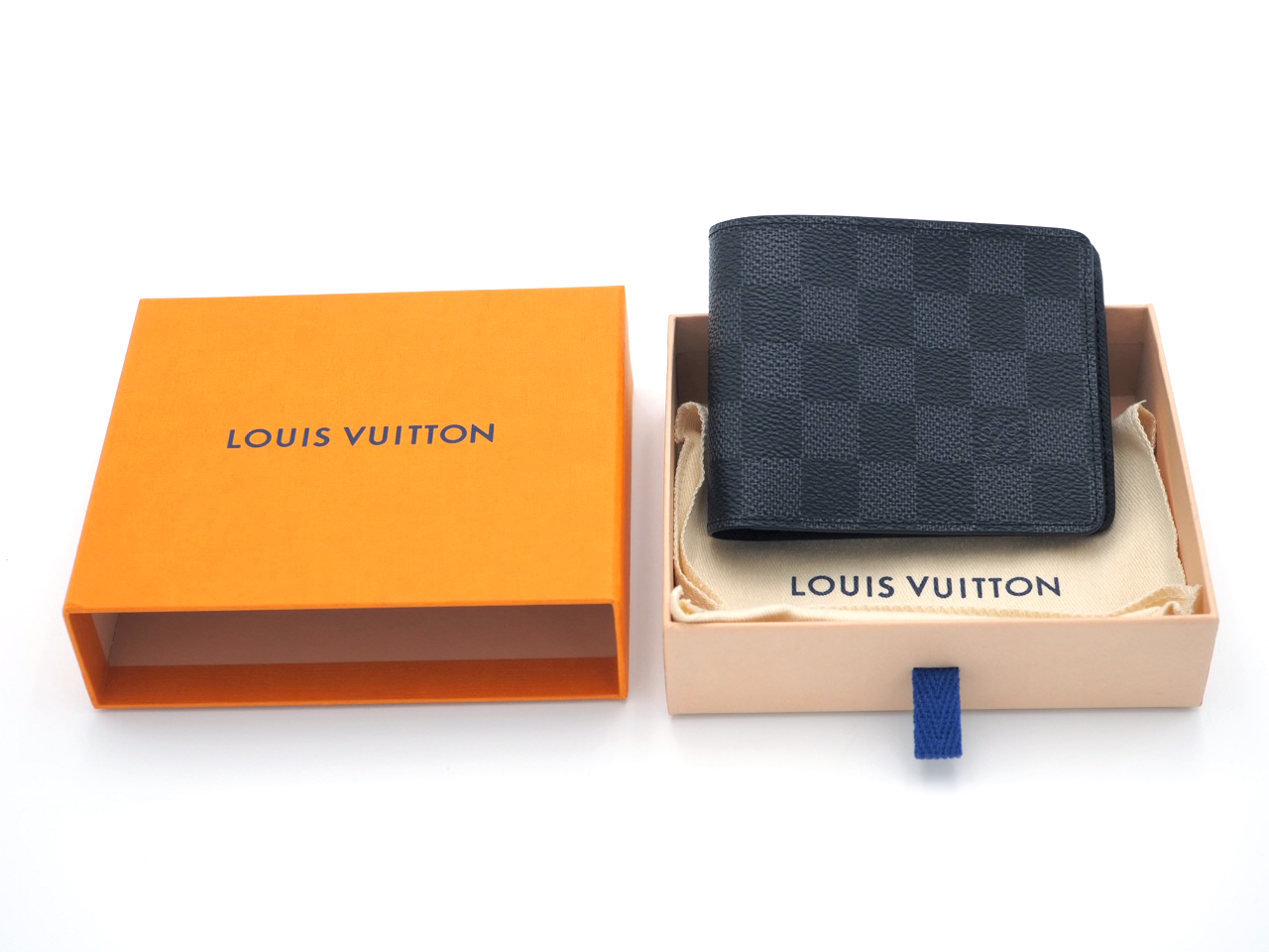 Louis Vuitton N62663 Damier Graphite Canvas Multiple Wallet (SP1108)