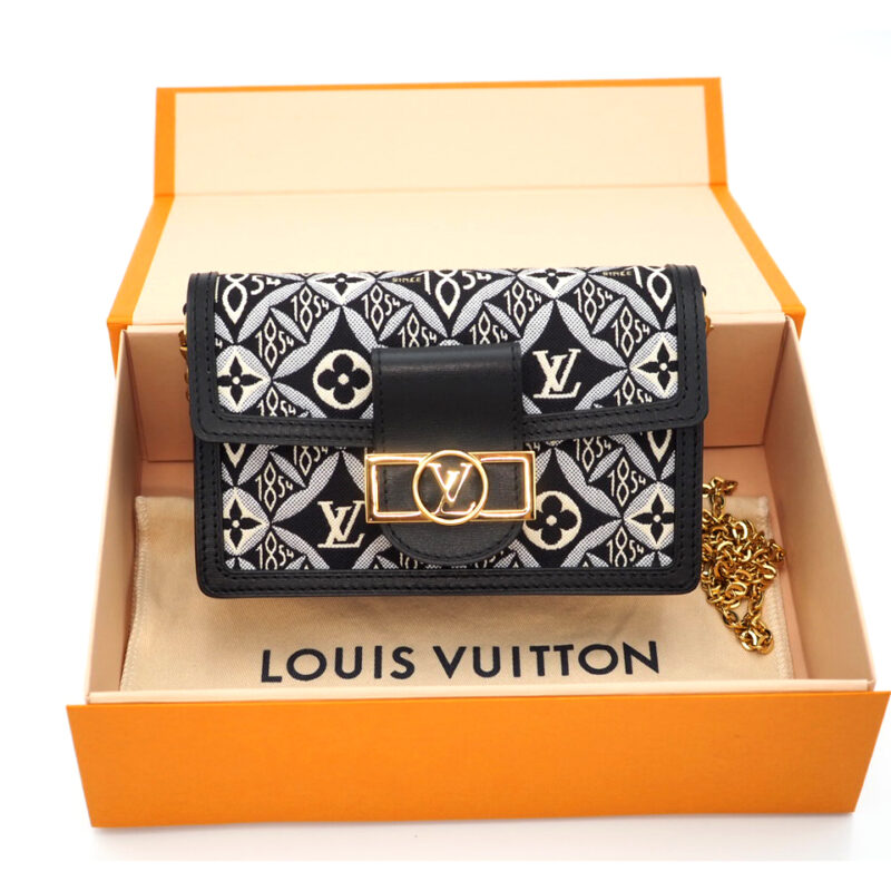 Louis Vuitton M69992 Monogram Textile Since 1854 Dauphine Chain Wallet/ Shoulder/ Crossbody Bag -RFID