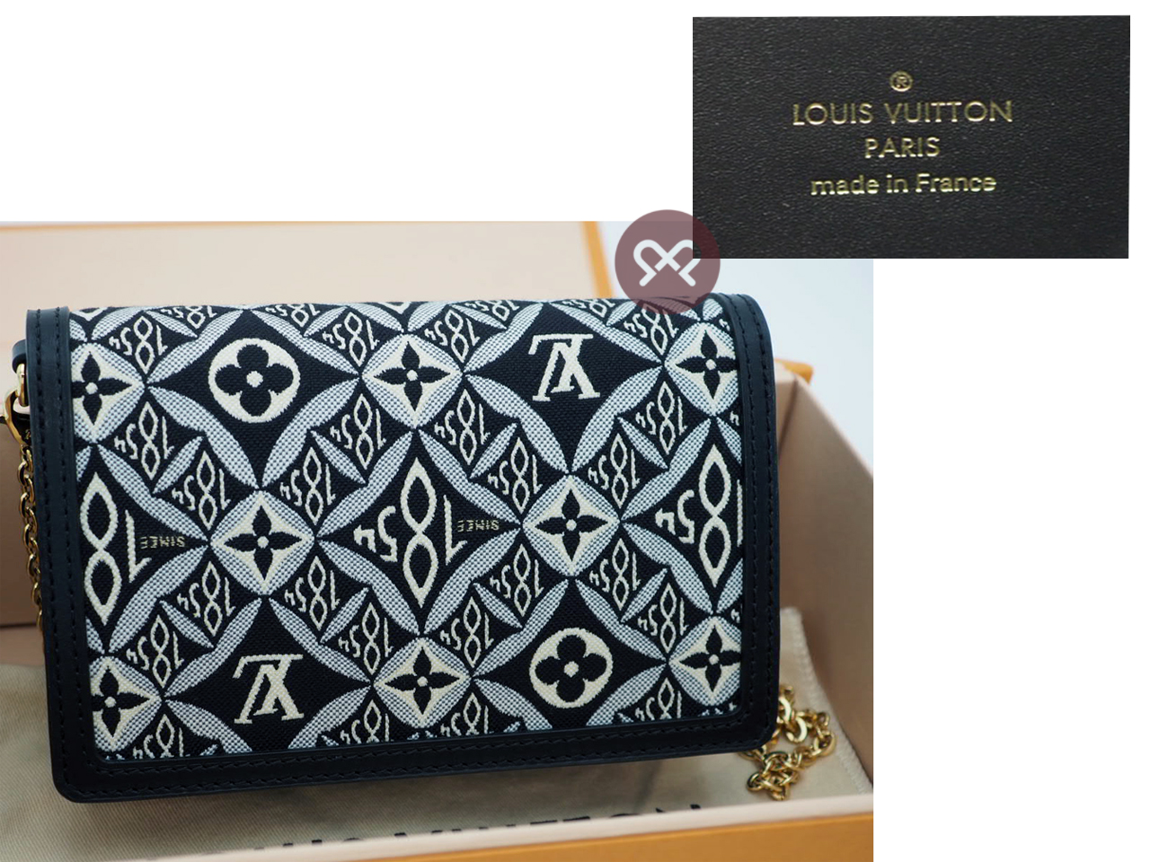 Louis Vuitton M69992 Monogram Textile Since 1854 Dauphine Chain Wallet/ Shoulder/ Crossbody Bag -RFID - Image 3