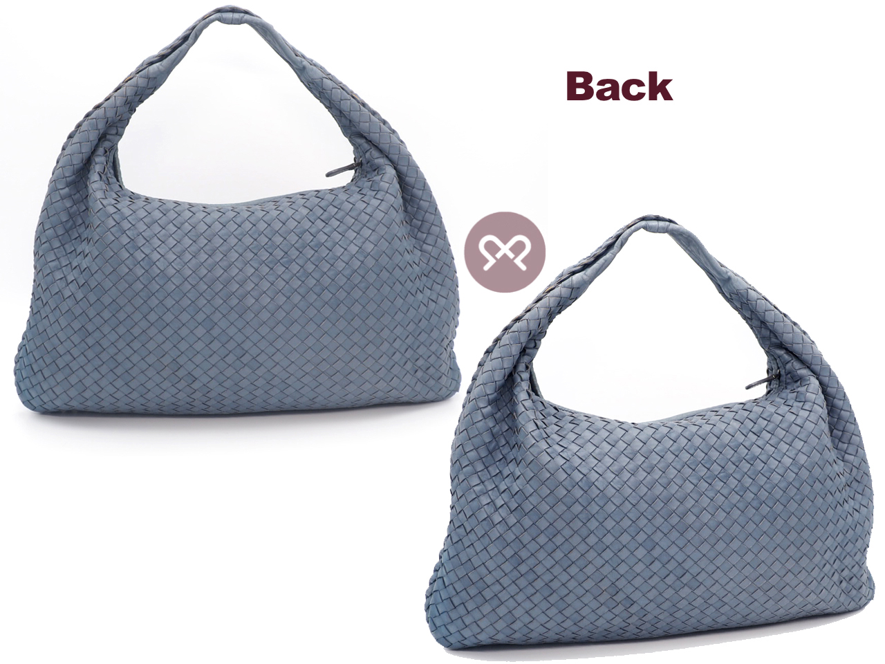 Bottega Veneta 115654 Light Blue/ Grey Intrecciato Leather Hobo Large One Shoulder Bag - Image 3