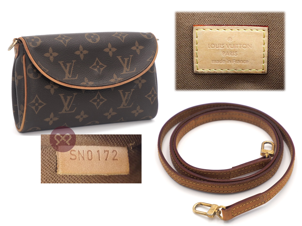 Louis Vuitton M99290 Monogram Canvas Pochette Friendly 2-Way Clutch/ Crossbody Bag (SN0172) - Image 2