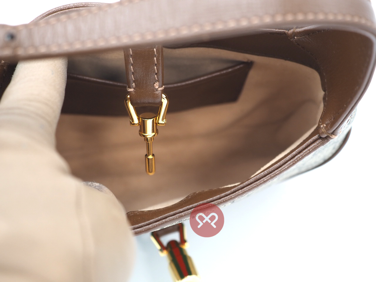 Gucci 637092 Brown Leather GG Jackie 1961 Mini Hobo Shoulder/ Crossbody Bag - Image 11