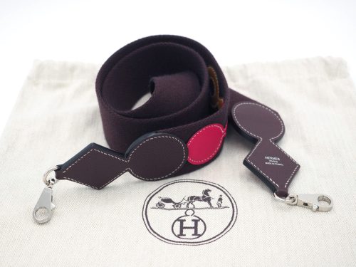 Hermes Bandouliere 50mm Sangle Dark Purple Shoulder Strap/ Accessories Belt- 110cm