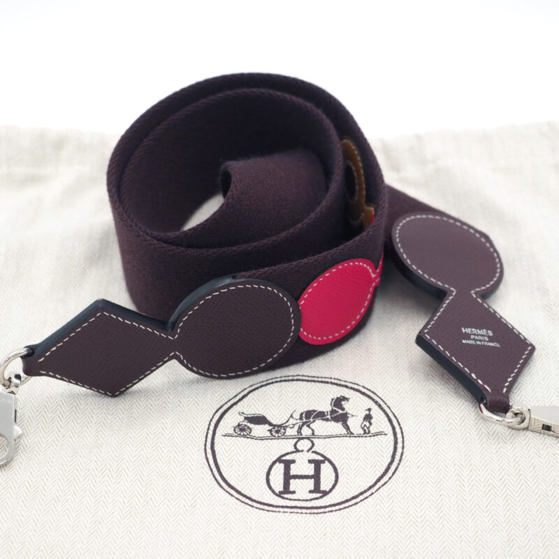 Hermes Bandouliere 50mm Sangle Dark Purple Shoulder Strap/ Accessories Belt- 110cm