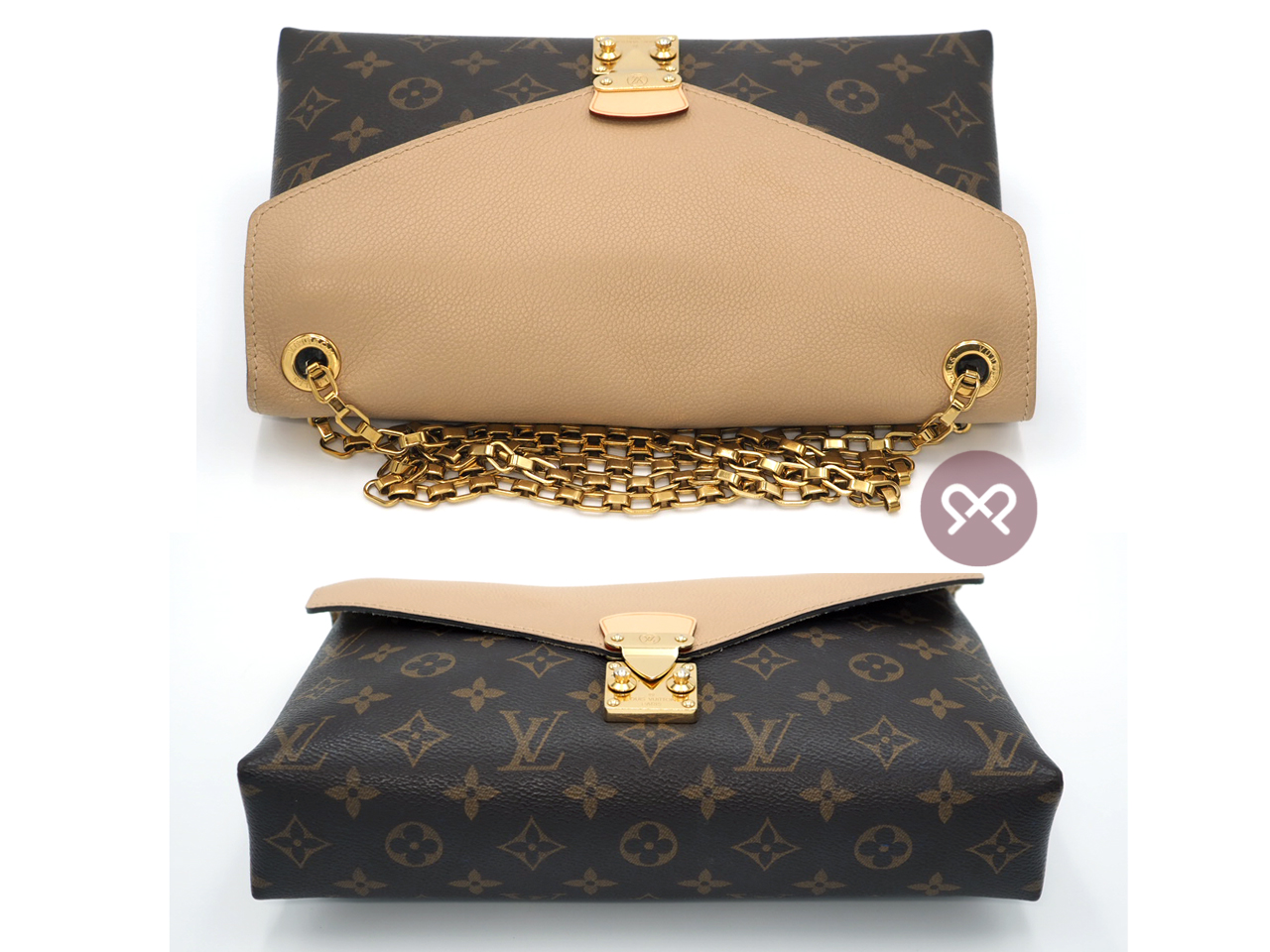 Louis Vuitton M50069 Monogram Canvas/ Dune Pallas Chain Clutch/ Shoulder/ Crossbody Bag (CA0185) - Image 4