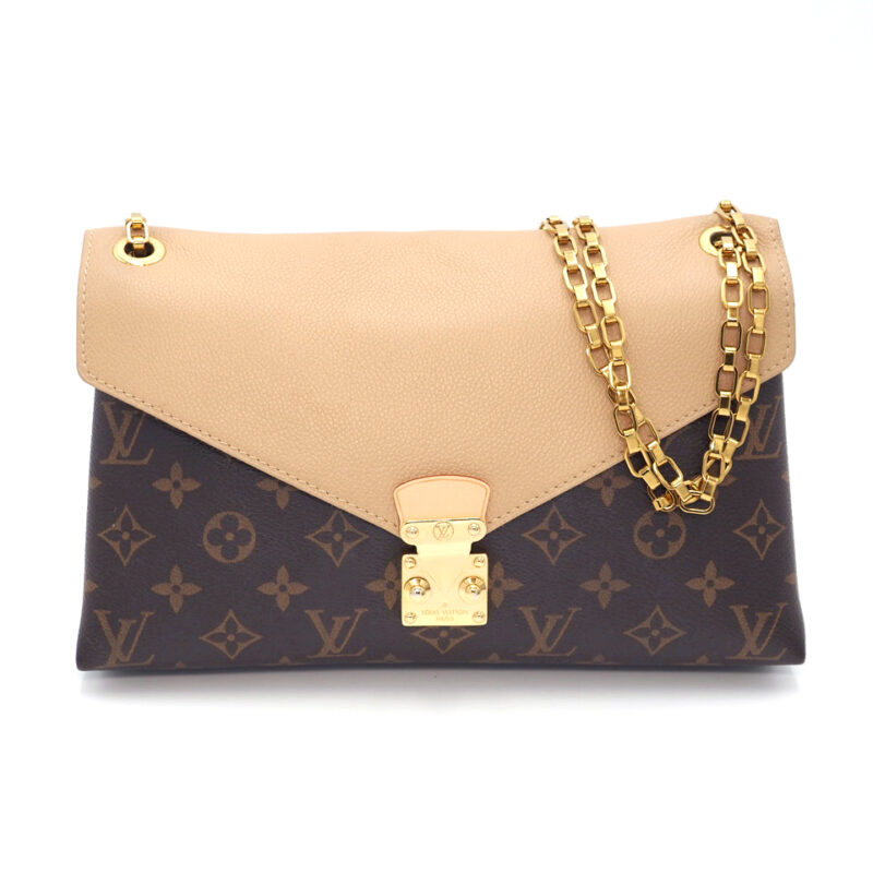 Louis Vuitton M50069 Monogram Canvas/ Dune Pallas Chain Clutch/ Shoulder/ Crossbody Bag (CA0185)