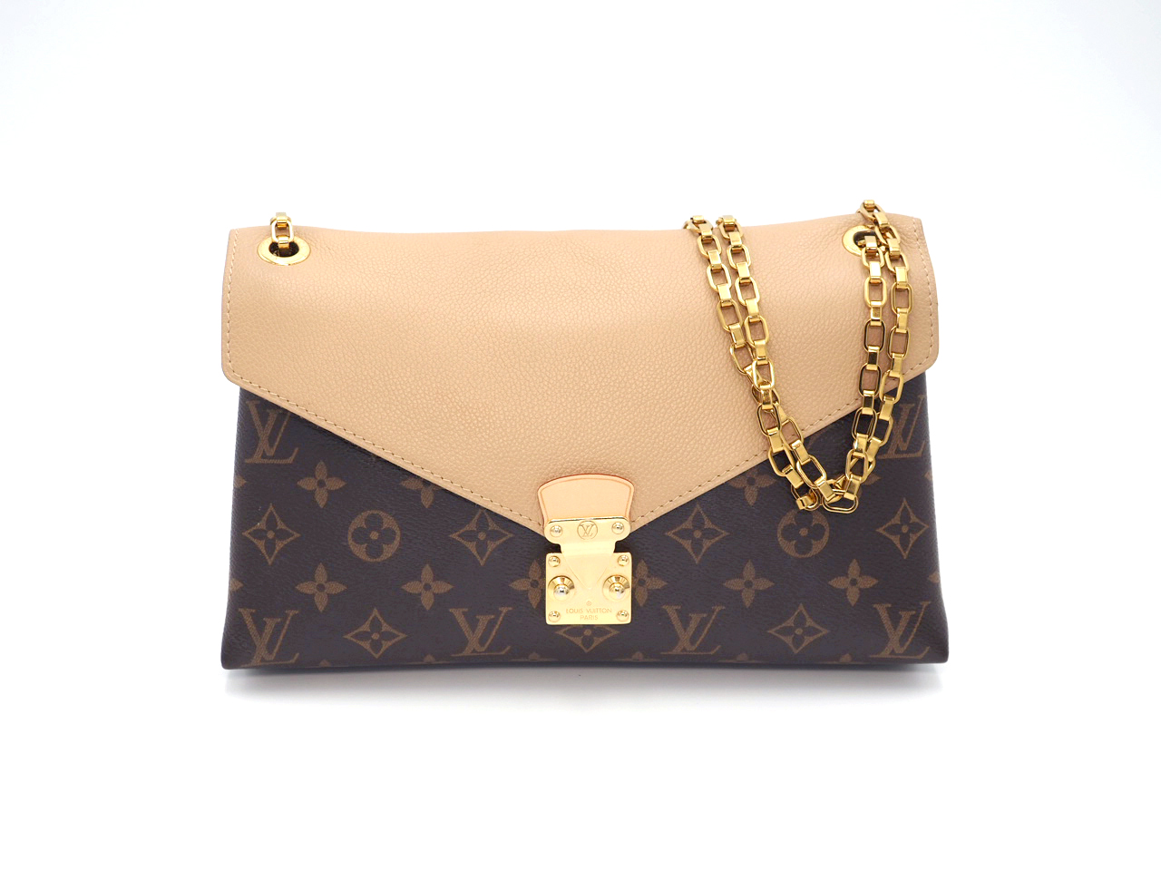 Louis Vuitton M50069 Monogram Canvas/ Dune Pallas Chain Clutch/ Shoulder/ Crossbody Bag (CA0185)