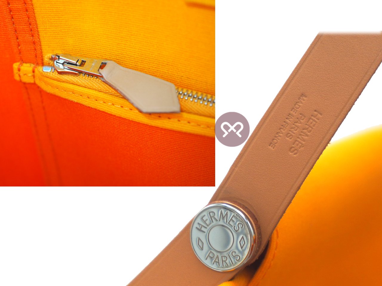 Hermes Cabag 32cm Jaune/ Naturel -Sable Toile Officier Canvas P Stamp Vertical Tote P Stamp - Image 8