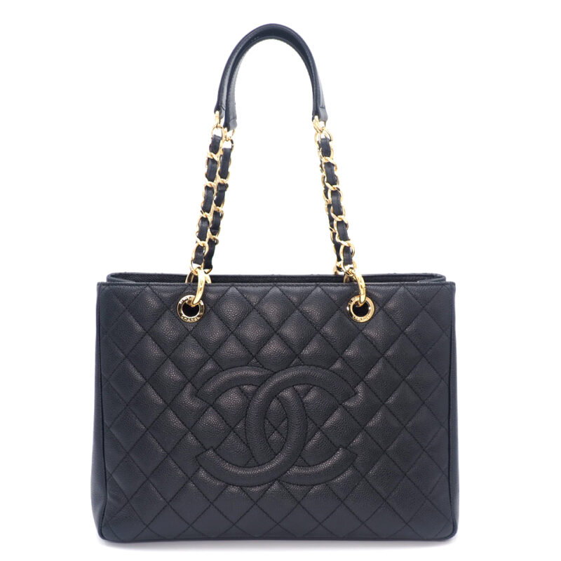 Chanel 17849480 Black Caviar Grand Shopping Tote Gold Hardware