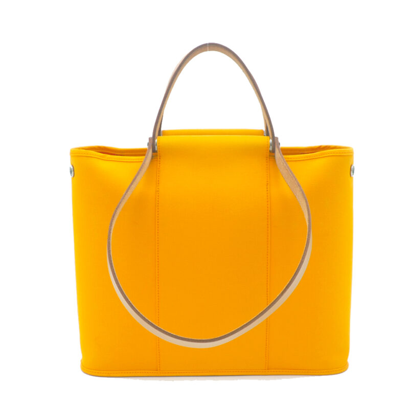 Hermes Cabag 32cm Jaune/ Naturel -Sable Toile Officier Canvas P Stamp Vertical Tote P Stamp