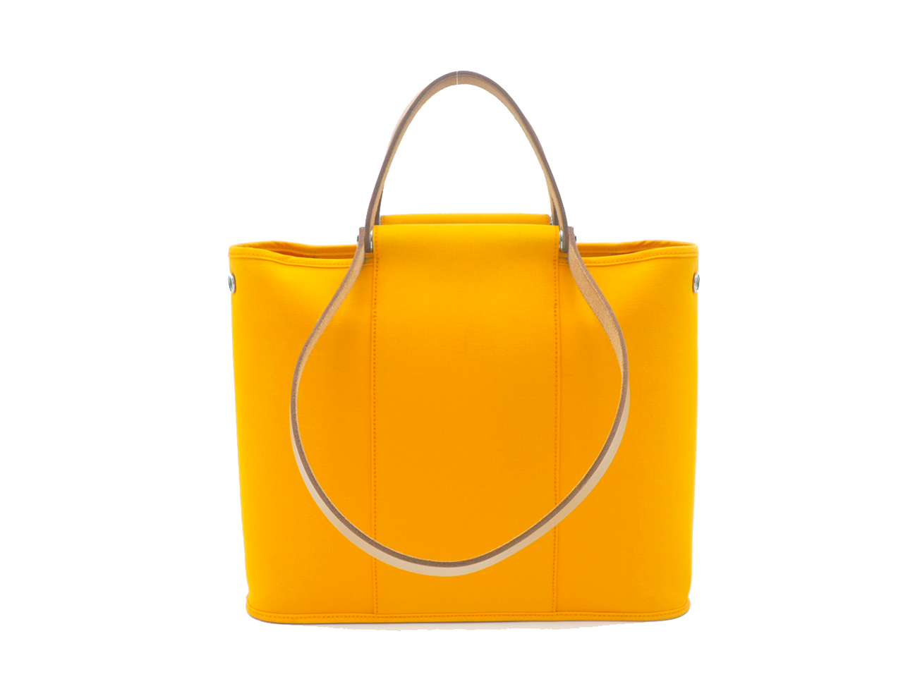 Hermes Cabag 32cm Jaune/ Naturel -Sable Toile Officier Canvas P Stamp Vertical Tote P Stamp