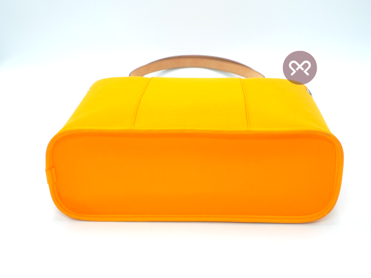 Hermes Cabag 32cm Jaune/ Naturel -Sable Toile Officier Canvas P Stamp Vertical Tote P Stamp - Image 5