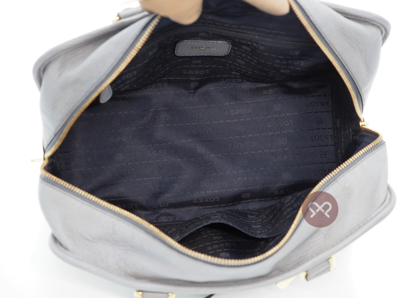 Loewe 352.45.A03 Grey/ Blue Sheep Skin Amazona 28cm Tote Bag - Image 10