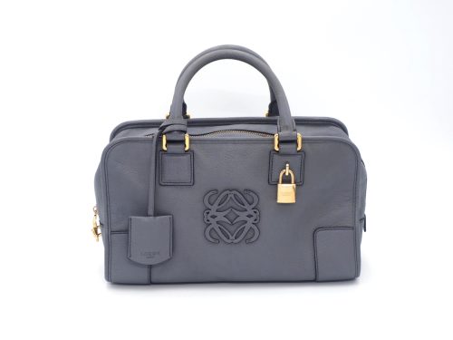 Loewe 352.45.A03 Grey/ Blue Sheep Skin Amazona 28cm Tote Bag