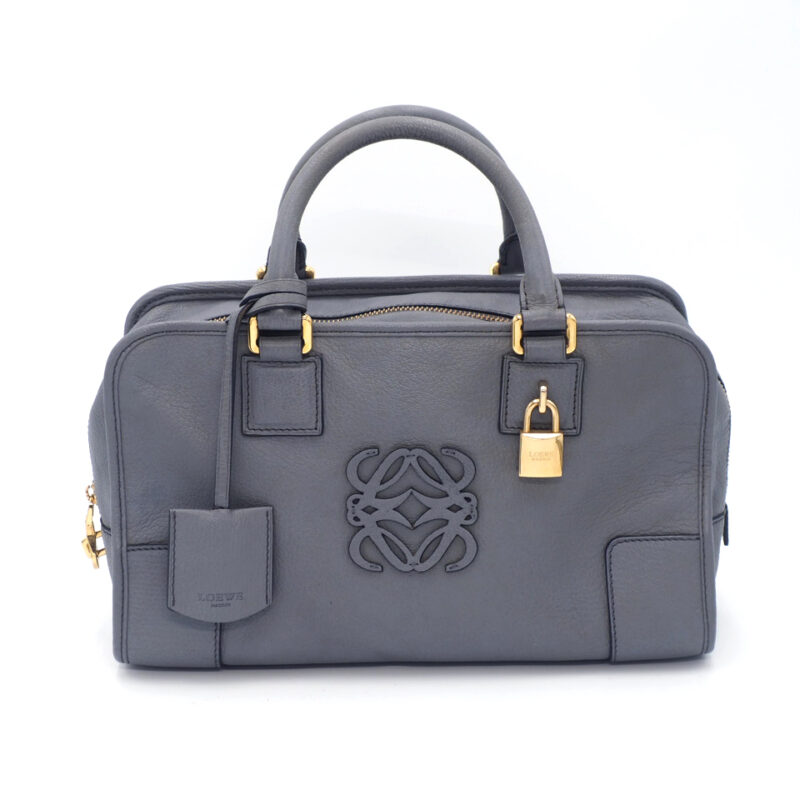 Loewe 352.45.A03 Grey/ Blue Sheep Skin Amazona 28cm Tote Bag