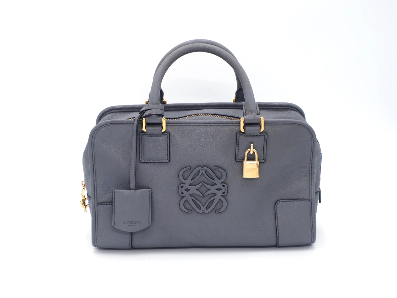 Loewe 352.45.A03 Grey/ Blue Sheep Skin Amazona 28cm Tote Bag