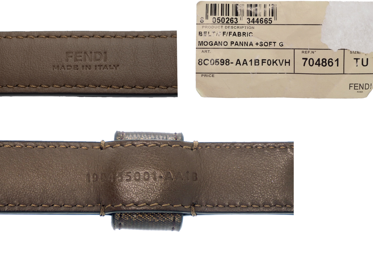 Fendi 8C0598 Zucca FF Monogram Canvas Nano Baguette Waist/ Belt Bag - Image 6