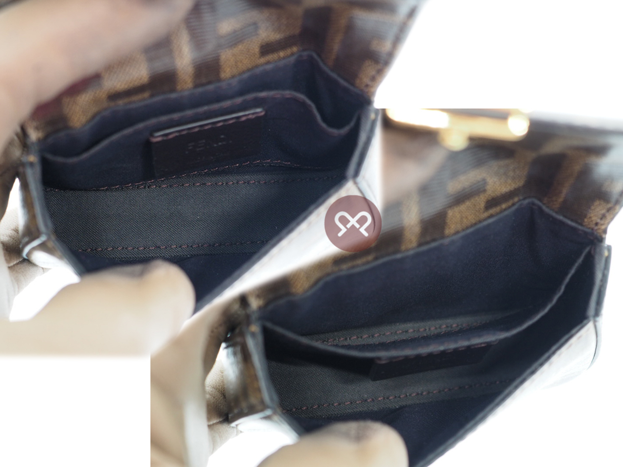 Fendi 8C0598 Zucca FF Monogram Canvas Nano Baguette Waist/ Belt Bag - Image 10