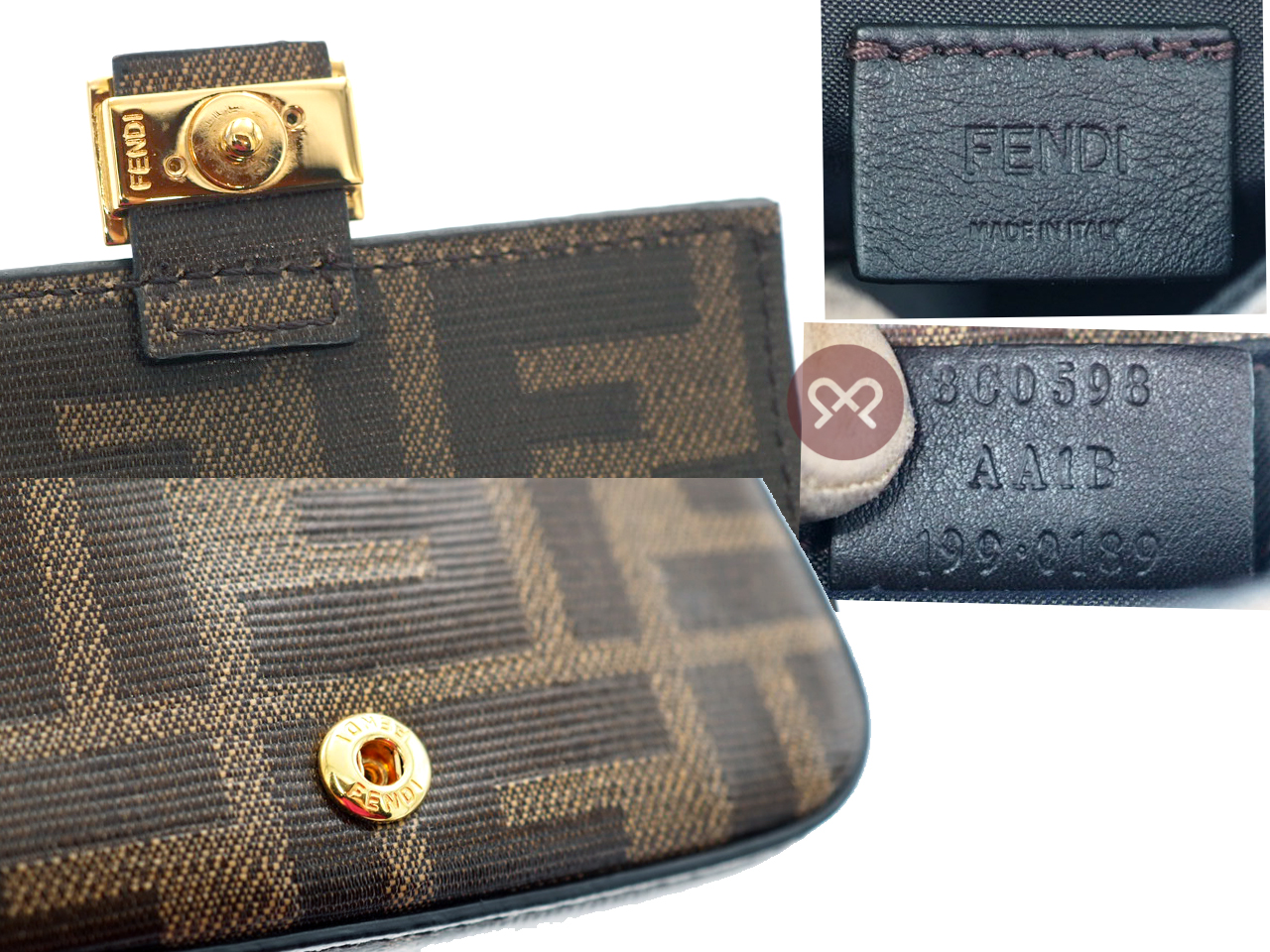 Fendi 8C0598 Zucca FF Monogram Canvas Nano Baguette Waist/ Belt Bag - Image 4