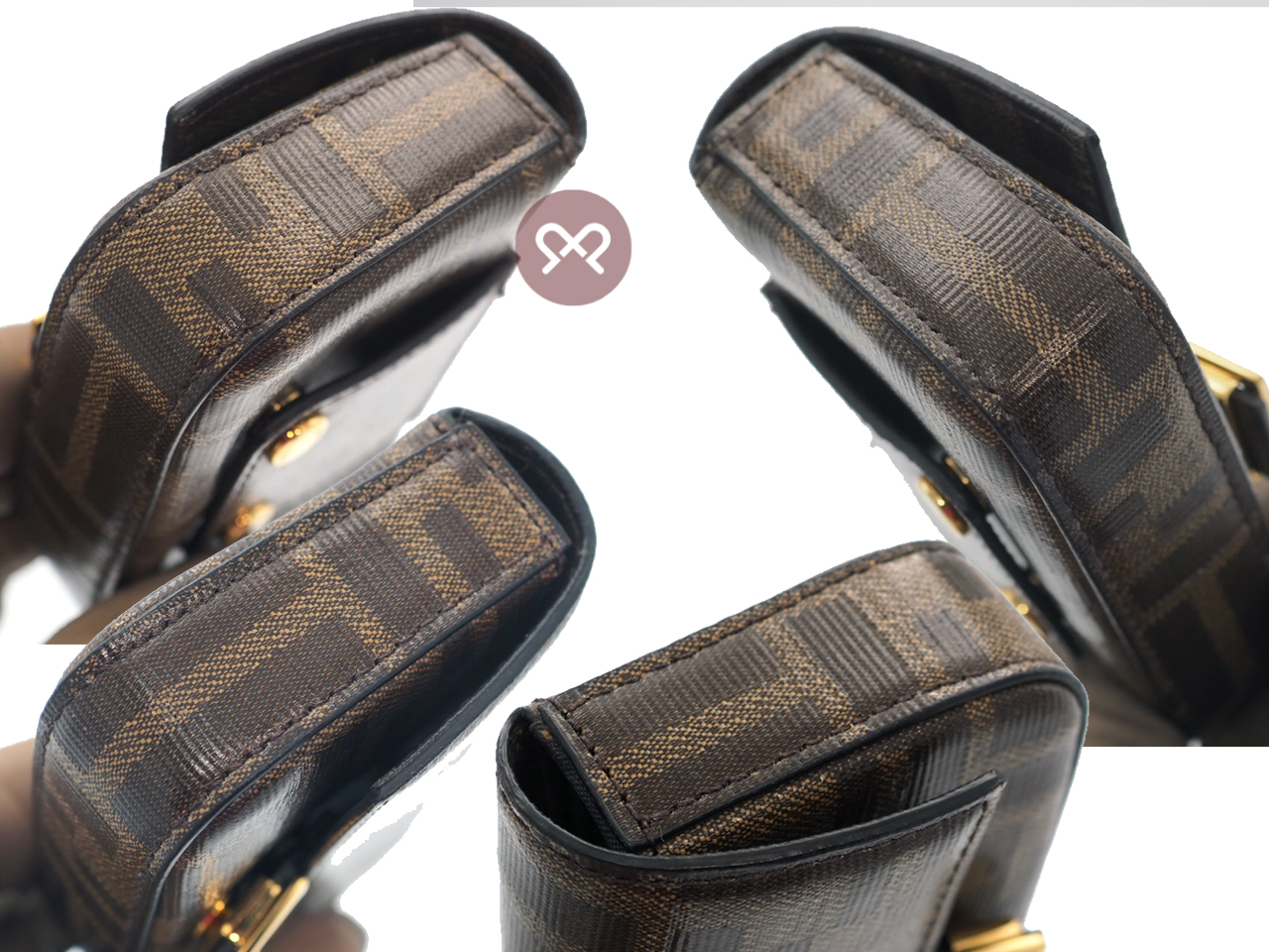 Fendi 8C0598 Zucca FF Monogram Canvas Nano Baguette Waist/ Belt Bag - Image 5