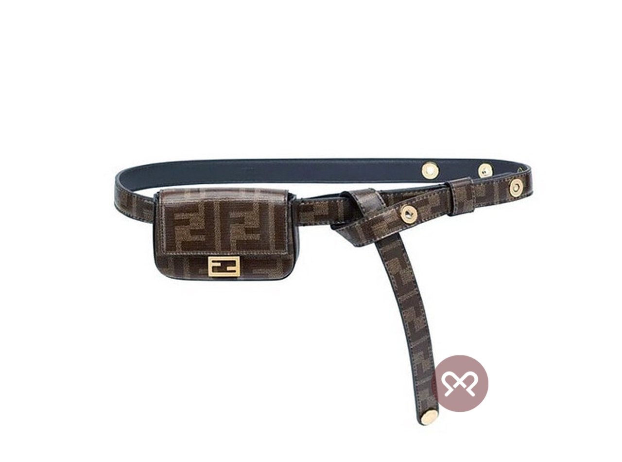 Fendi 8C0598 Zucca FF Monogram Canvas Nano Baguette Waist/ Belt Bag - Image 9