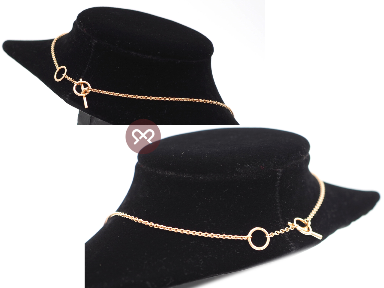 Hermes Chaine D'Ancre Mini Punk Necklace in Rose Gold AU750 - Image 3