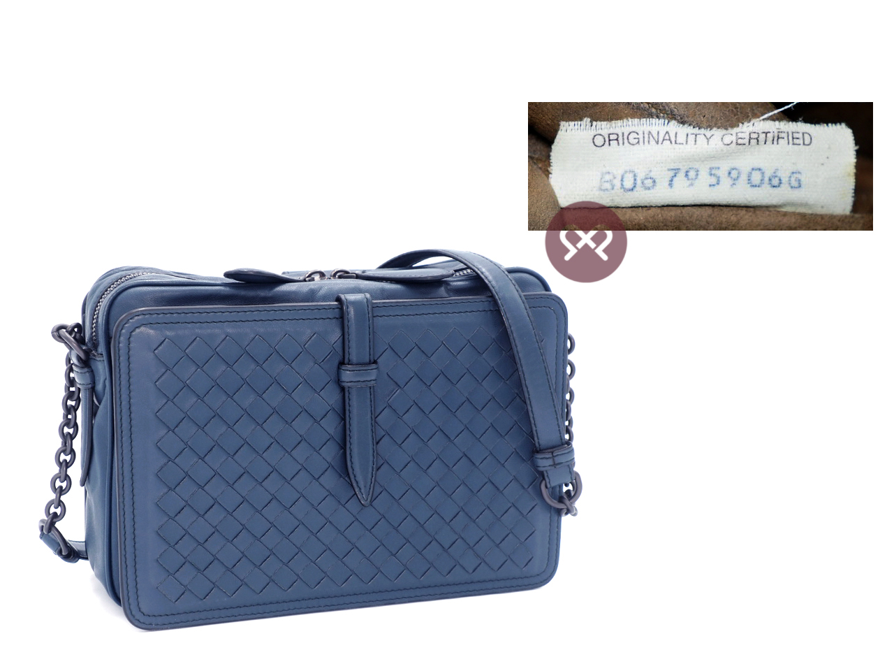 Bottega Veneta F/W15 Blue Belt Flap Camera Bag Intrecciato Nappa Medium Shoulder/ Crossbody/ Messenger Bag - Image 2