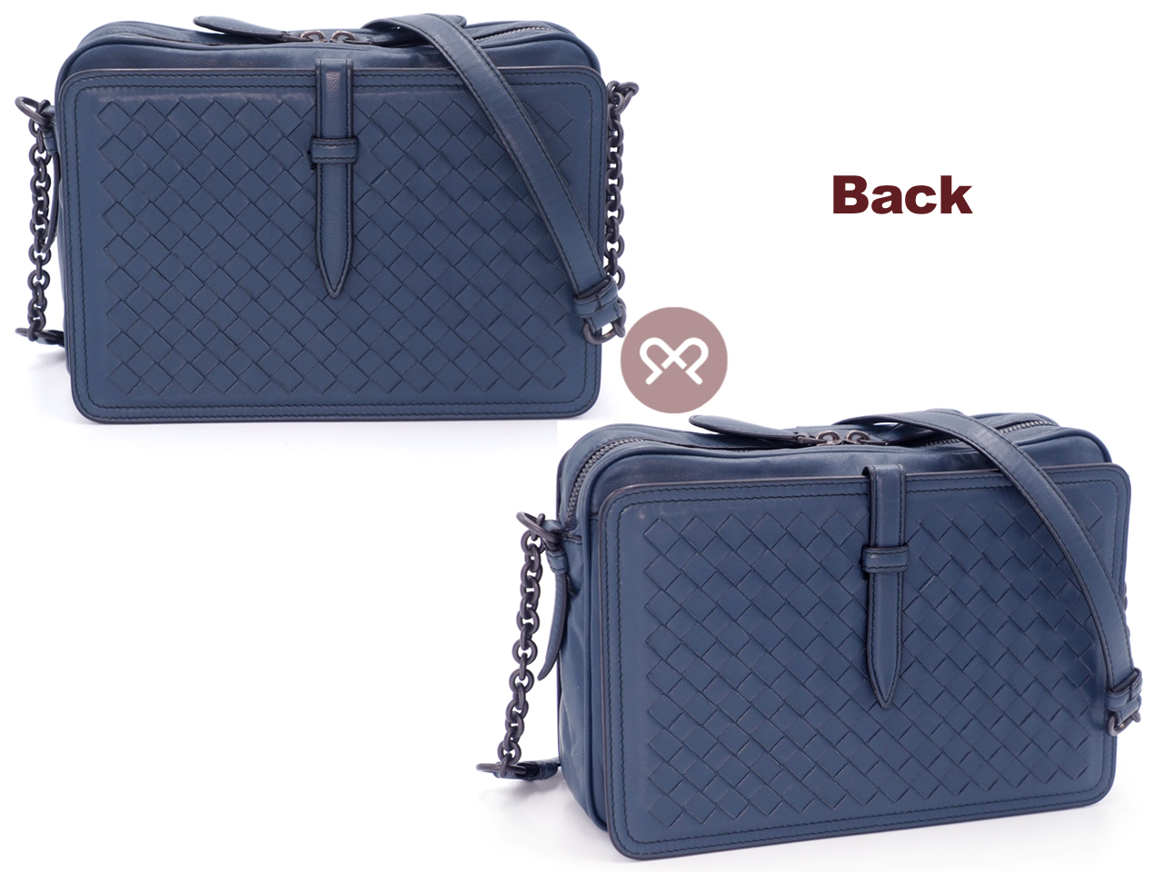 Bottega Veneta F/W15 Blue Belt Flap Camera Bag Intrecciato Nappa Medium Shoulder/ Crossbody/ Messenger Bag - Image 3