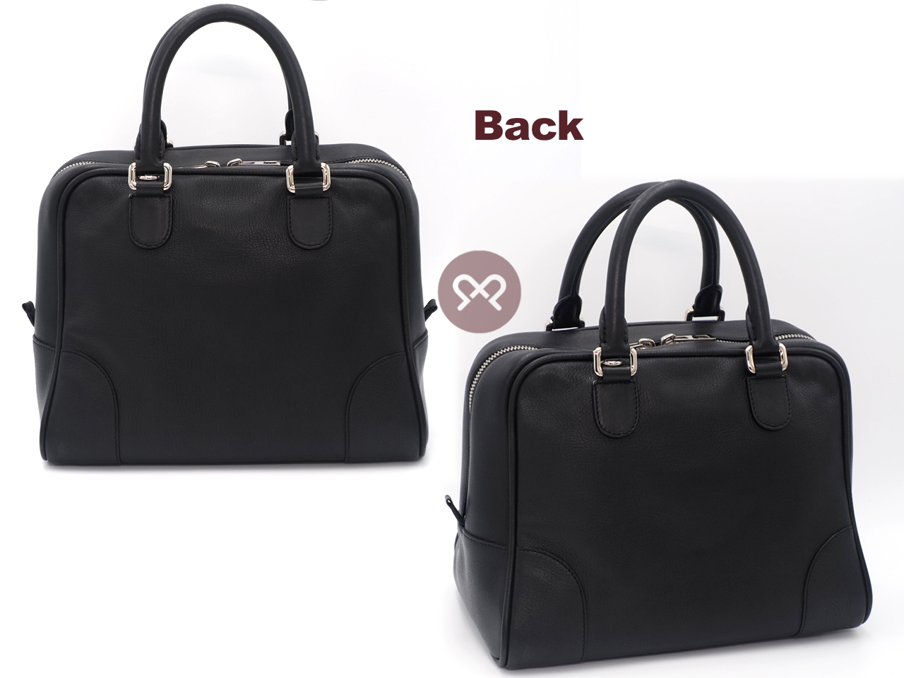 Loewe 471409 Amazona 75 Black Calf Leather 2-Way Shoulder Bag/ Tote with Strap - Image 4