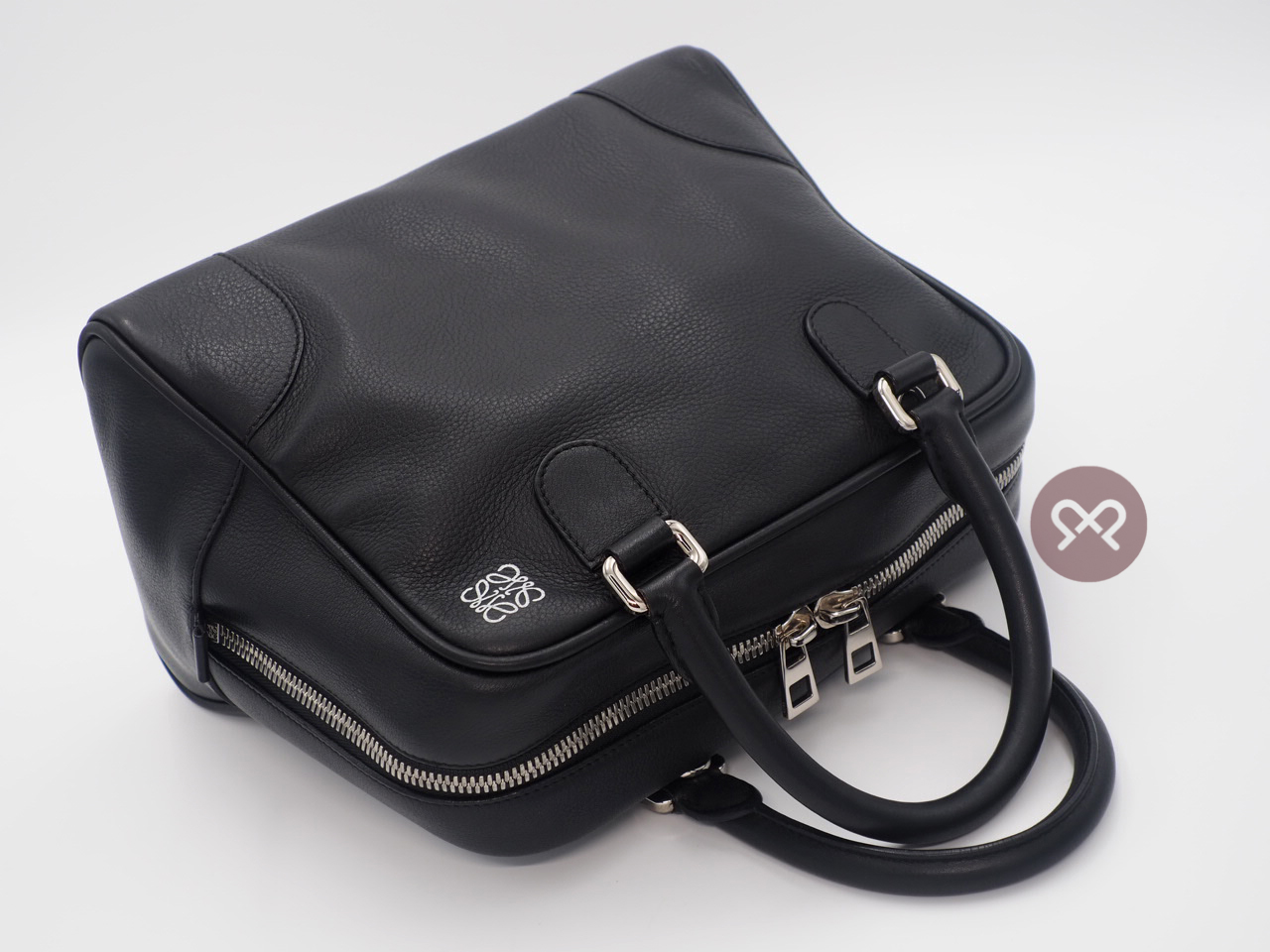 Loewe 471409 Amazona 75 Black Calf Leather 2-Way Shoulder Bag/ Tote with Strap - Image 7