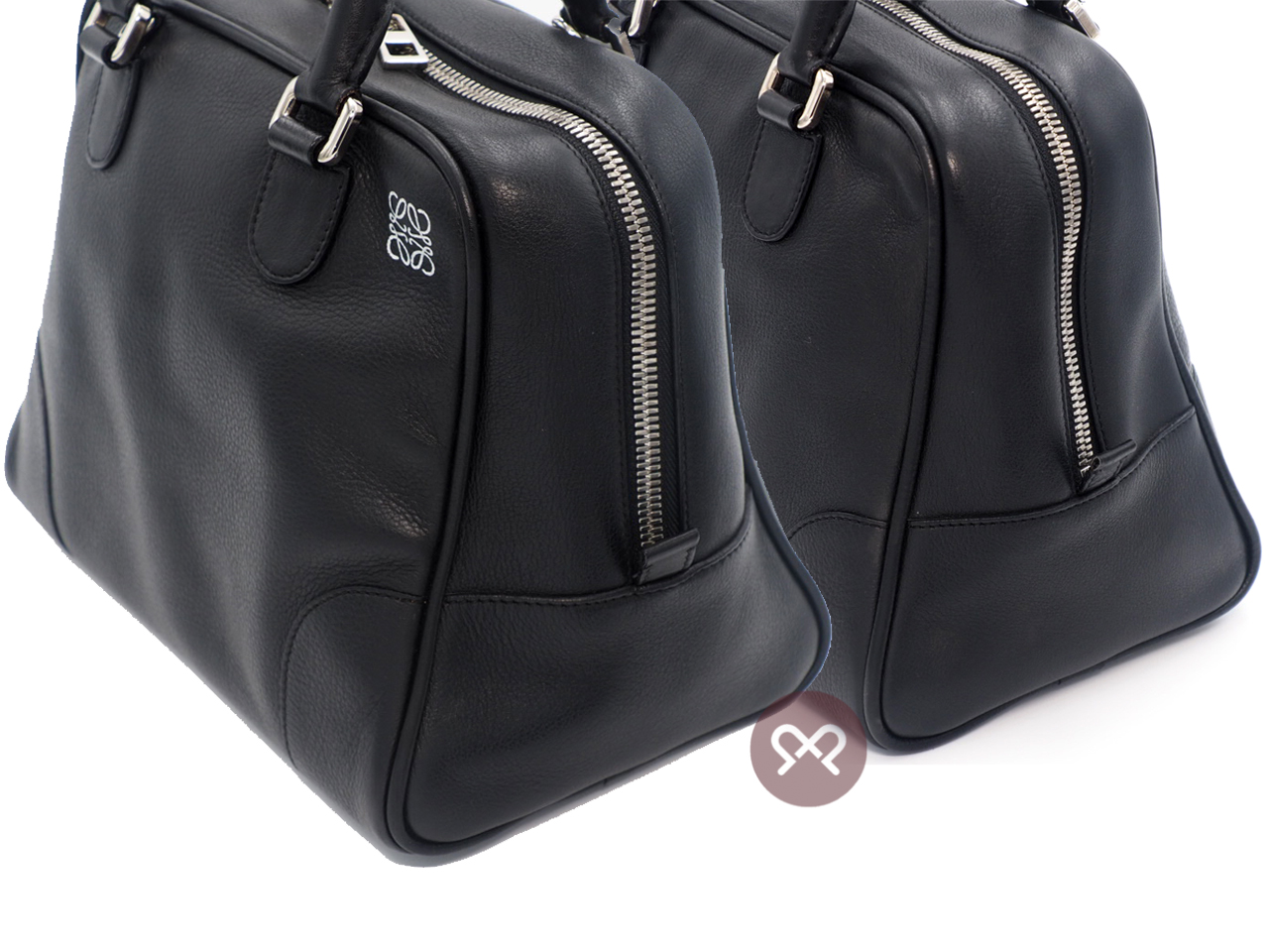 Loewe 471409 Amazona 75 Black Calf Leather 2-Way Shoulder Bag/ Tote with Strap - Image 8