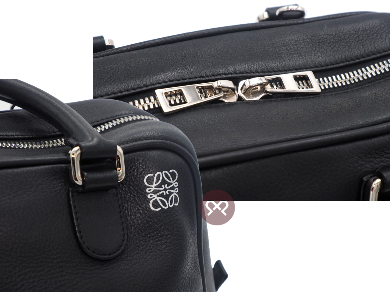 Loewe 471409 Amazona 75 Black Calf Leather 2-Way Shoulder Bag/ Tote with Strap - Image 9