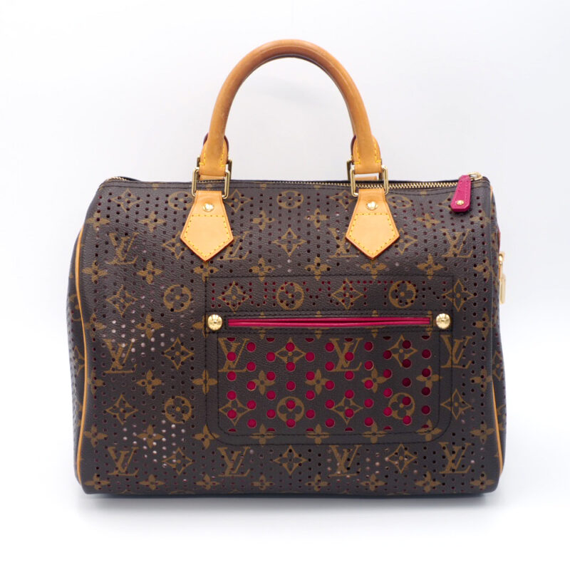 Louis Vuitton M95180 Monogram Perforated Fuchsia Pink Speedy 30 Boston Tote/ Handbag (MB0046)