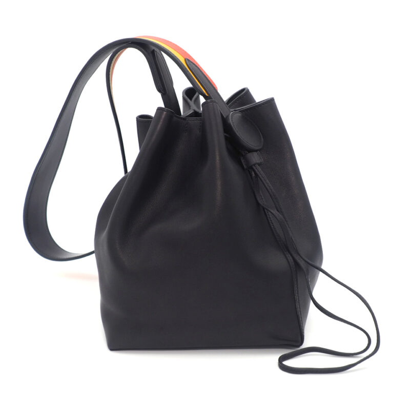 Hermes Black Swift Leather Licol 17 C Stamp Multicolour Strap Crossbody/ Shoulder Bag
