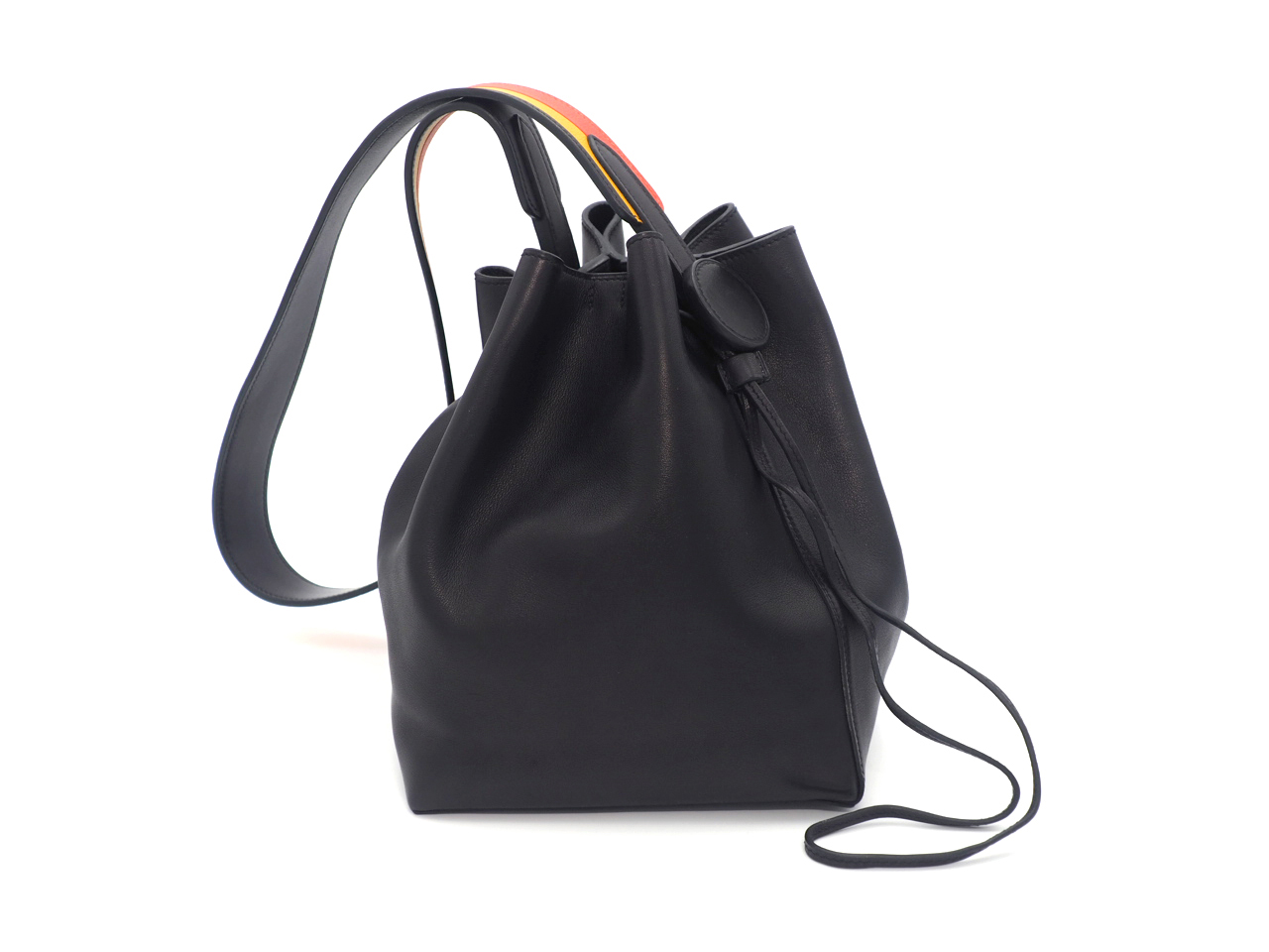 Hermes Black Swift Leather Licol 17 C Stamp Multicolour Strap Crossbody/ Shoulder Bag
