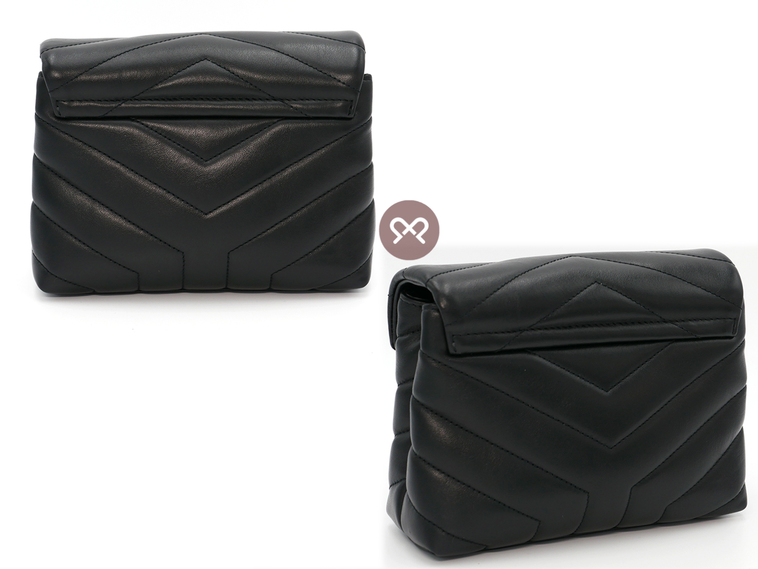 YSL Saint Laurent 467072 Black Monogram Toy Loulou Small in Matelasse Y Leather Chain Gold Hardware - Image 6