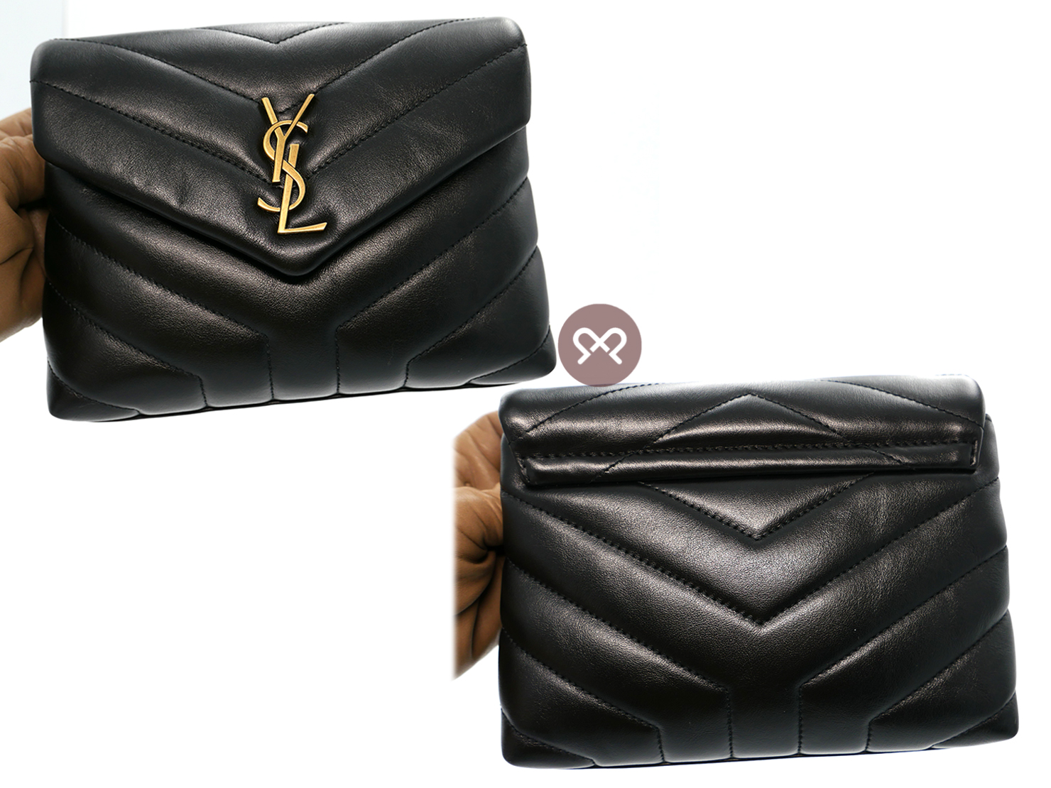 YSL Saint Laurent 467072 Black Monogram Toy Loulou Small in Matelasse Y Leather Chain Gold Hardware - Image 10