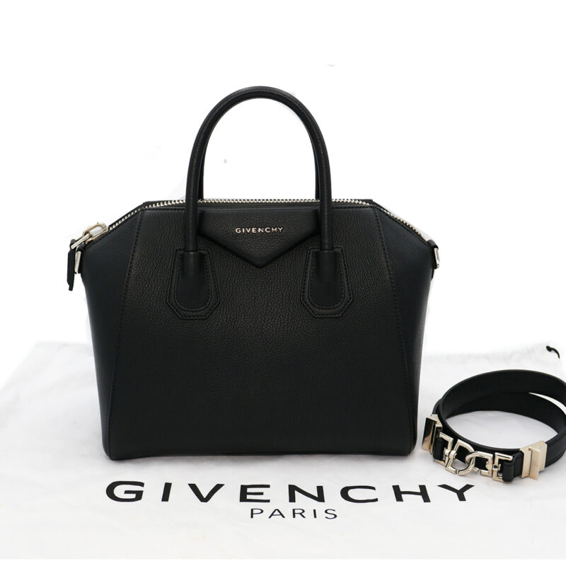 Givenchy Signature Antigona Small Size in Black Goat Leather Silver Hardware