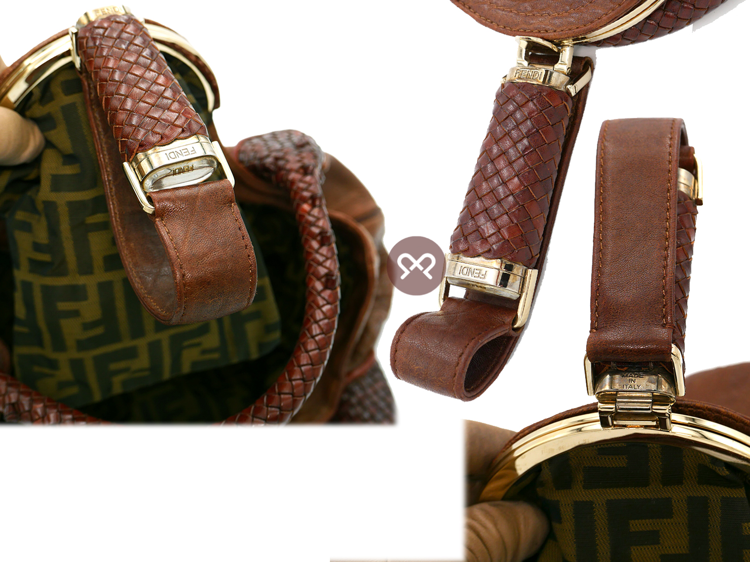 Fendi 8BR511 Brown Nappa Leather Hobo Spy Bag - Image 9